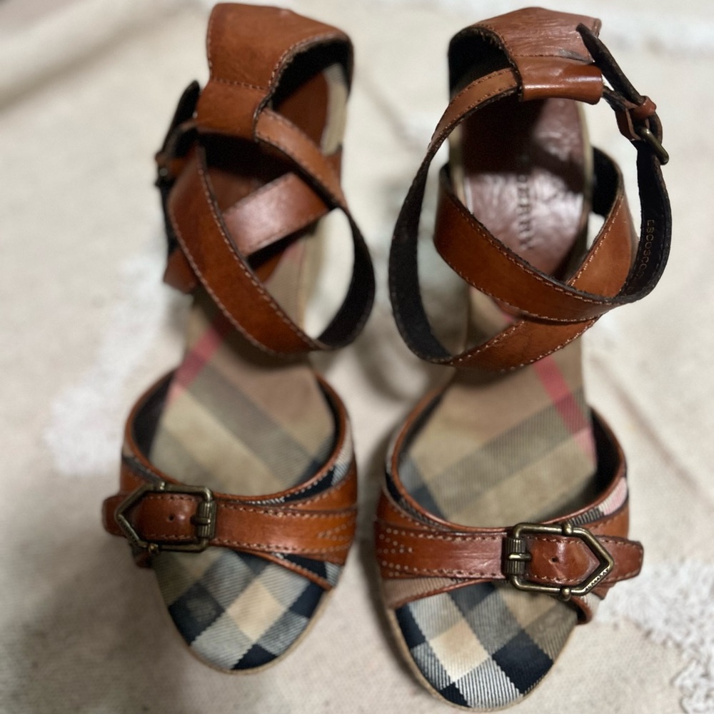 Authentic Burberry Platform Espadrilles Sandals - image 2
